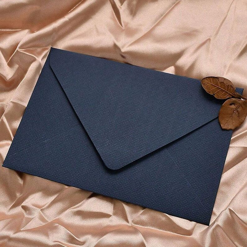 Crimson Linen Envelopes with Kraft Paper, Romantic Stationery Kit