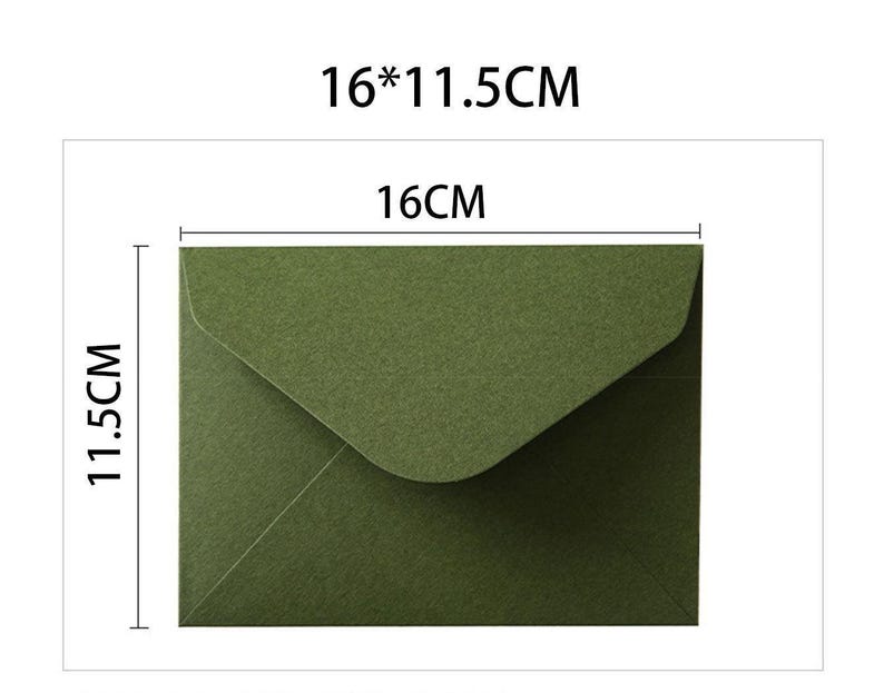 Set of 5 Avocado Green Greeting Card Minimalist Olive Note for Beginners