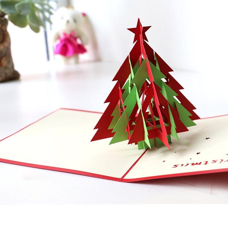 Christmas Tree Pop Up Card 3D Holiday Greeting Card for Family Gift