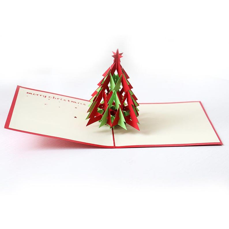 Christmas Tree Pop Up Card 3D Holiday Greeting Card for Family Gift