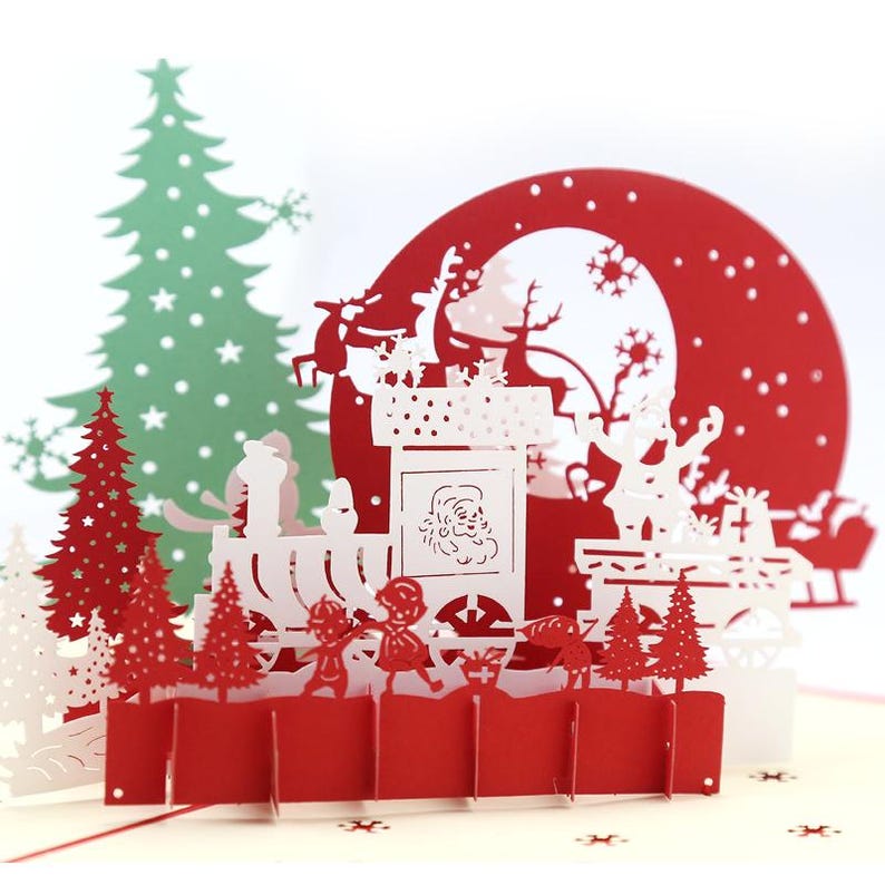Christmas Pop Up Card 3D Holiday Greeting Card for Family or Friends