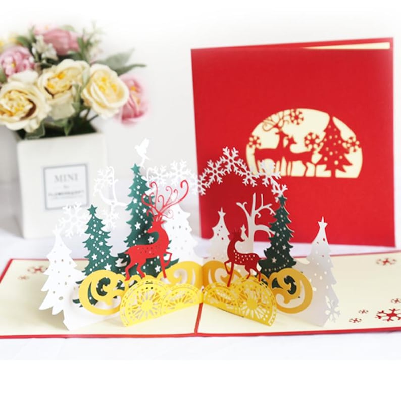 Set of 5 Funny Christmas Elf Card Gift for Friend Holiday Humor